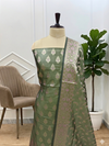 Classic Banarasi Semi Soft Silk Suit with Traditional Meena Work