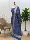 Royal Blue Color Banarasi Soft Silk Saree For All Party Wear
