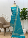Luxury Banarasi Soft Semi Silk Suits at Unmissable Prices With Peacock Color