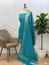 Luxury Banarasi Soft Semi Silk Suits at Unmissable Prices With Peacock Color