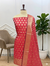 Own the Spotlight in Style Maroon Color Banarasi Soft Semi Silk 3 Pcs Suit