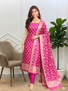 Best Banarasi Soft Rani Color Silk Suits Online in India – Trending Collection