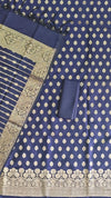 Royal Blue Color Banarasi Soft Silk Saree For All Party Wear