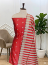 Traditional Red Color Banarasi Soft Semi Silk 3 Pcs Suit