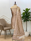 Stylish Party Wear Banarasi Soft Semi 3 Pcs Silk Suit