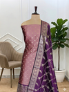Premium Ethnic  ₹1799 | Banarasi Soft Semi Silk Suit With Contrast Color