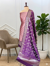 Premium Ethnic  ₹1799 | Banarasi Soft Semi Silk Suit With Contrast Color