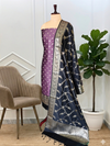 Perfect All Festive Wear Banarasi Soft Semi Silk 3 Pcs Suit