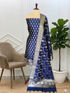 Stylish Party Wear Banarasi Soft Semi Silk 3 Pcs Suit