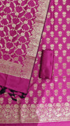 Designer Banarasi3 pcs Suit Set All Over Design With Rani Color