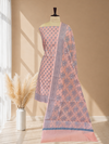 Elegant Banarasi Cotton Soft Silk 3 Pcs Suit With Baby Pink Color