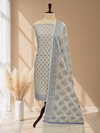 Exclusive Banarasi Cotton Silk Ladies 3 Pcs Suit With Ivory Cream Color