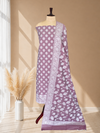 Luxury Banarasi Linen Dress Material 3 Piece Suit With Dusty Lavender Color