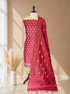 Authentic Banarasi Cotton Silk 3 Piece Suit With Meena Dard Red Color
