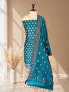Traditional Banarasi Cotton Silk 3 Pcs Suit with Meena Artistic Weaving Peacock Color