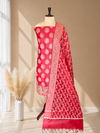 Royal Red Color Banarasi Cotton Silk Designer 3 Pcs Suit With Meena