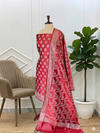 Banarasi Soft Semi Silk Meena 3 Pcs Suit  For All Party Wear