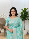 Banarasi Soft Cotton Silk Saree With Jaal Design