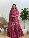Premium Banarasi Kimkhab Silk Gharara With Stone Work