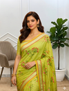 Banarasi Chikankari Silk Saree With Beautiful Chikankari Design