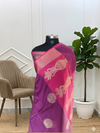 Beautiful Banarasi Cotton Very Soft Silk Saree With Rani Color