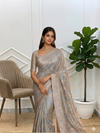 Banarasi Cotton Silk Saree With Grey Color
