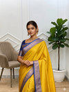 Banarasi Tanchhui Silk Saree With Beautiful Yellow Color