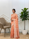Banarasi Cotton Soft Silk Saree With Orange Color