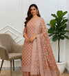 Banarasi 3 Pcs Creamic Cream Linen Suits For All Party Wear