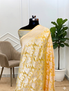 Banarasi Soft Cotton Silk Saree With Yellow Color
