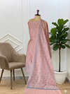 Very Soft Cotton Banarasi Silk Suit With Meena Baby Pinl Color
