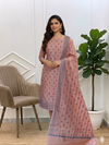 Banarasi Cotton Soft Silk Suit For All Party Wear Light Baby pink Color