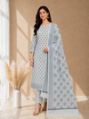 Latest Banarasi Cotton Silk Designer 3 Pcs Suit With Off White Color