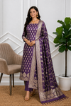 Elegant Party Wear Banarasi Soft Semi Silk 3 Pcs Suit