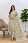 Ivory  Cream Color Banarasi Cotton Silk 3 Pcs Suits Traditional & Designer Styles Collection