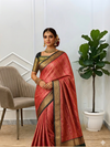 Banarasi Semi Silk Saree With Contrast Border & Pallu