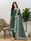 Luxury Banarasi Handwoven Silk Unstitched 3Pcs Suit With Green Color