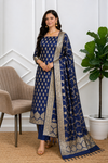 Stylish Party Wear Banarasi Soft Semi Silk 3 Pcs Suit